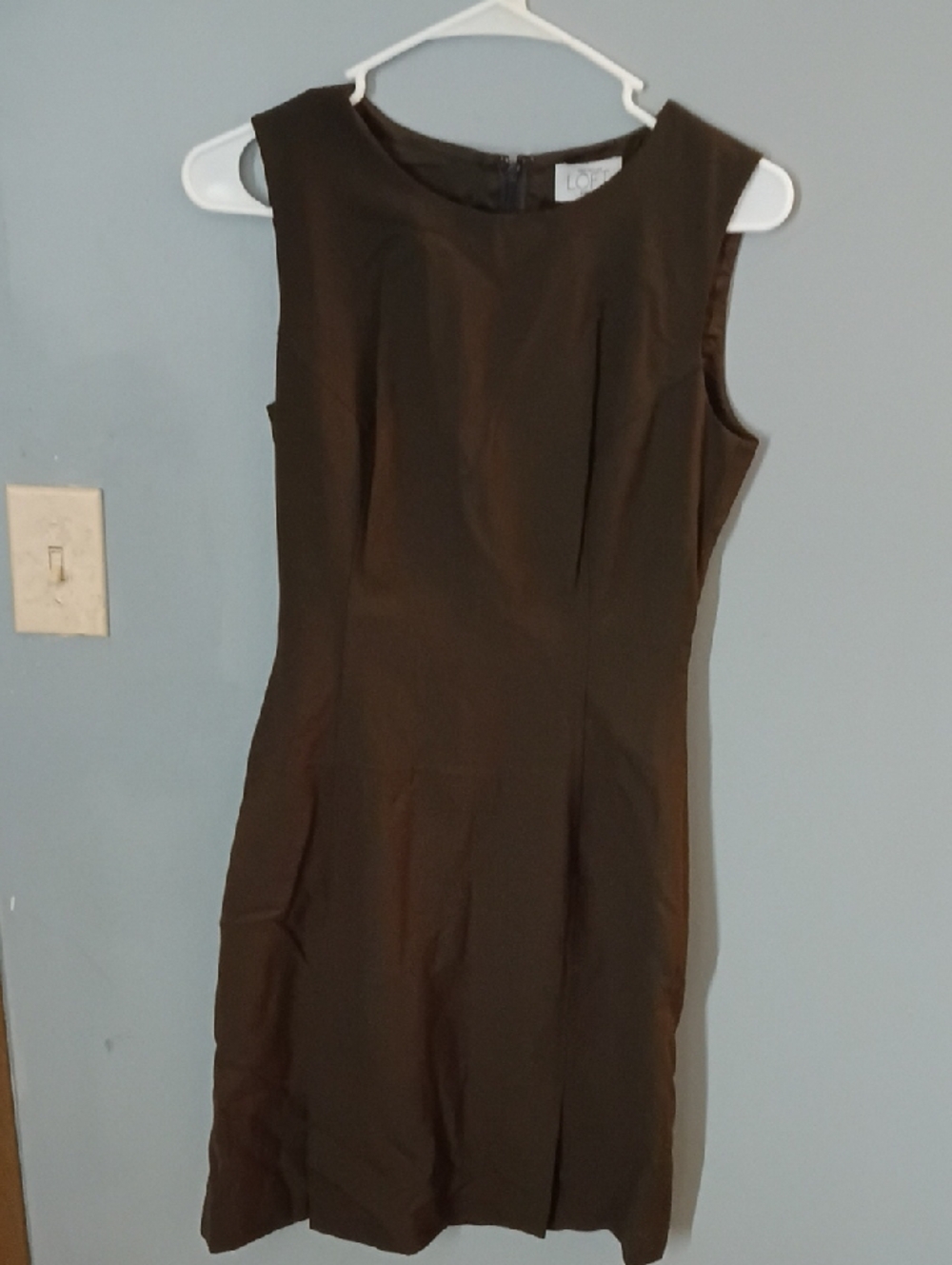 LOFT Dark Brown Sleeveless Sheath Dress